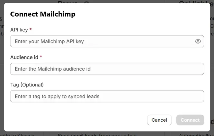 Connect Mailchimp